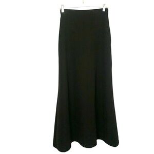 Halston Women’s Size 4 Elegant Black Flowy Classic Minimalist Maxi Skirt Holiday